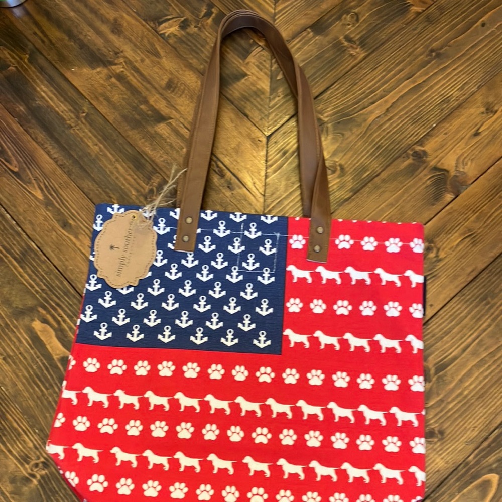 simply southern Americana canvas tote